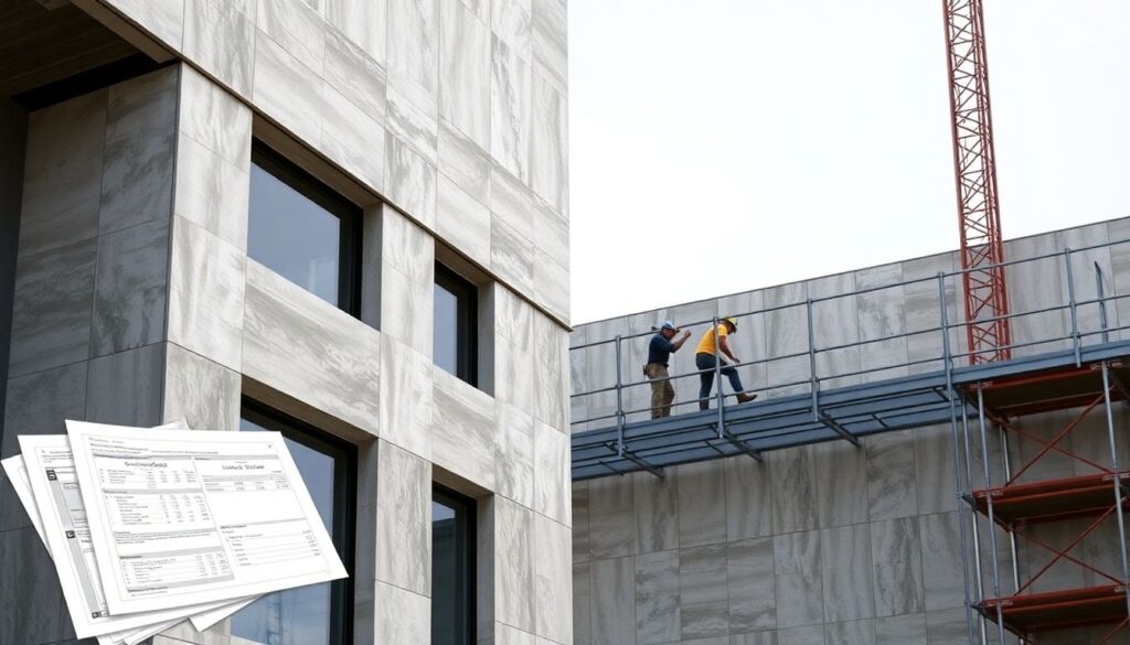 Керамогранитная плитка на фасаде: применение и долговечность - иллюстрация