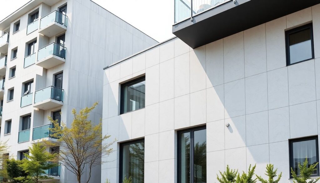 Керамогранитная плитка на фасаде: применение и долговечность - иллюстрация