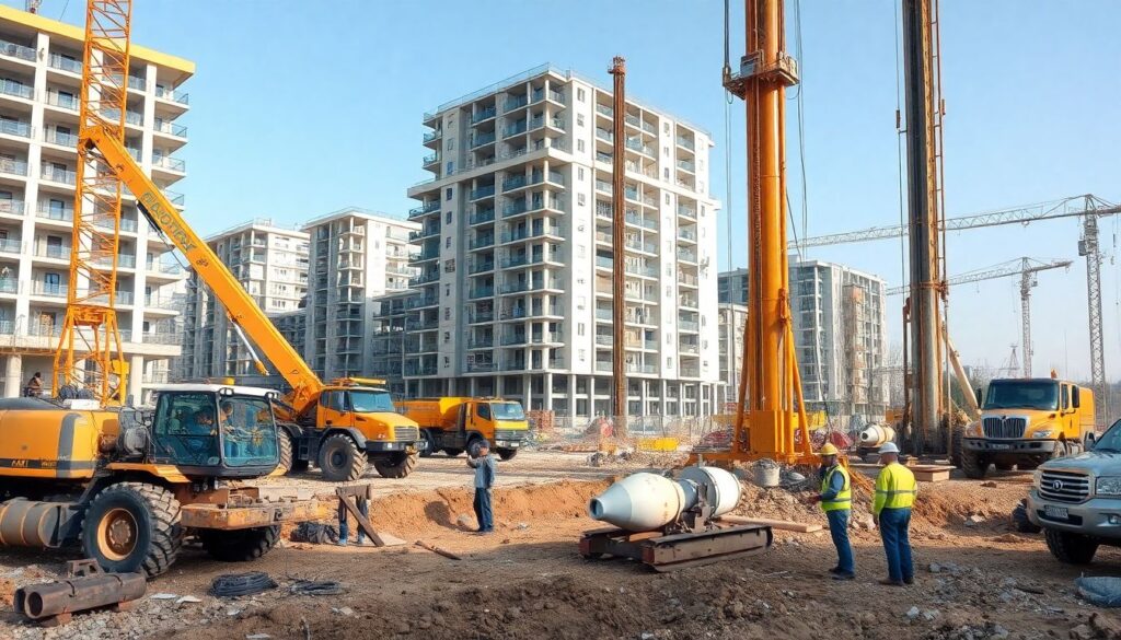 Устройство фундамента под многоэтажное здание: пошаговая схема - иллюстрация