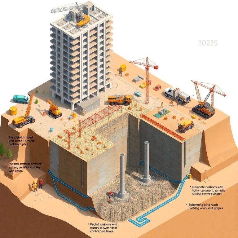 Устройство фундамента под многоэтажное здание: пошаговая схема работ